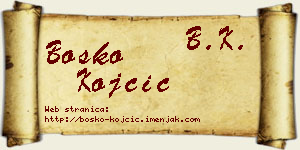 Boško Kojčić vizit kartica